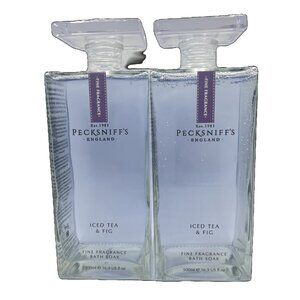 NEW 2x Pecksniffs Iced Tea & Fig Fine Fragrance Glass Bottle Bath Soak - 16.9 oz
